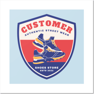 Walk in Customers Shoes Posters and Art